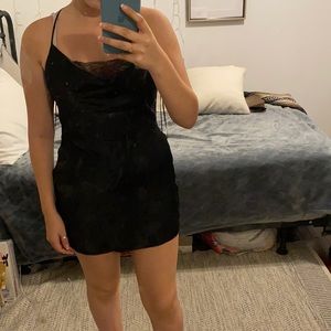 Zara Black Mini Satin Dress